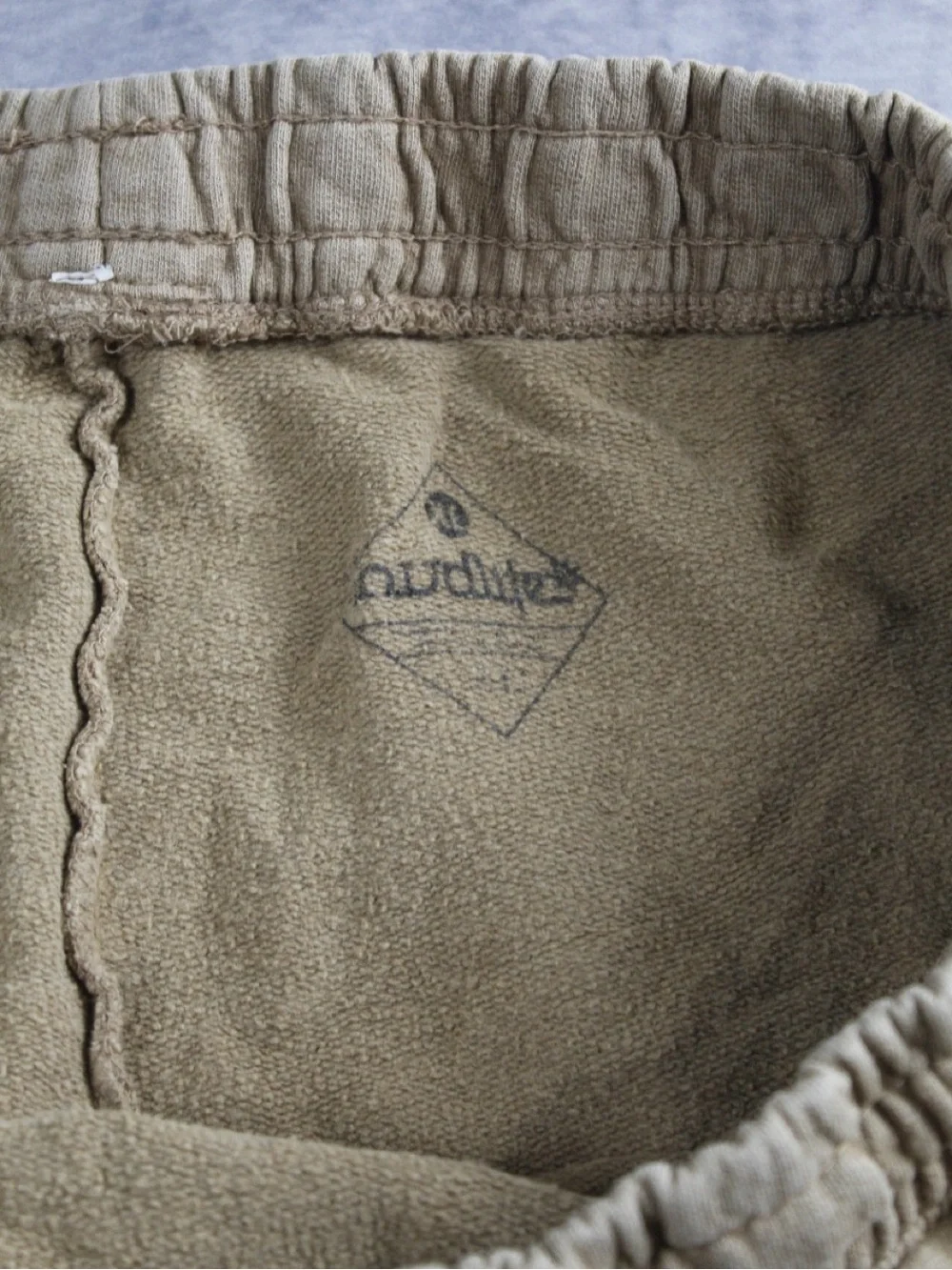 Loudlife Mens Size XL Tan Brown Fleece Sweat Shorts Embroidered Logo Drawstring